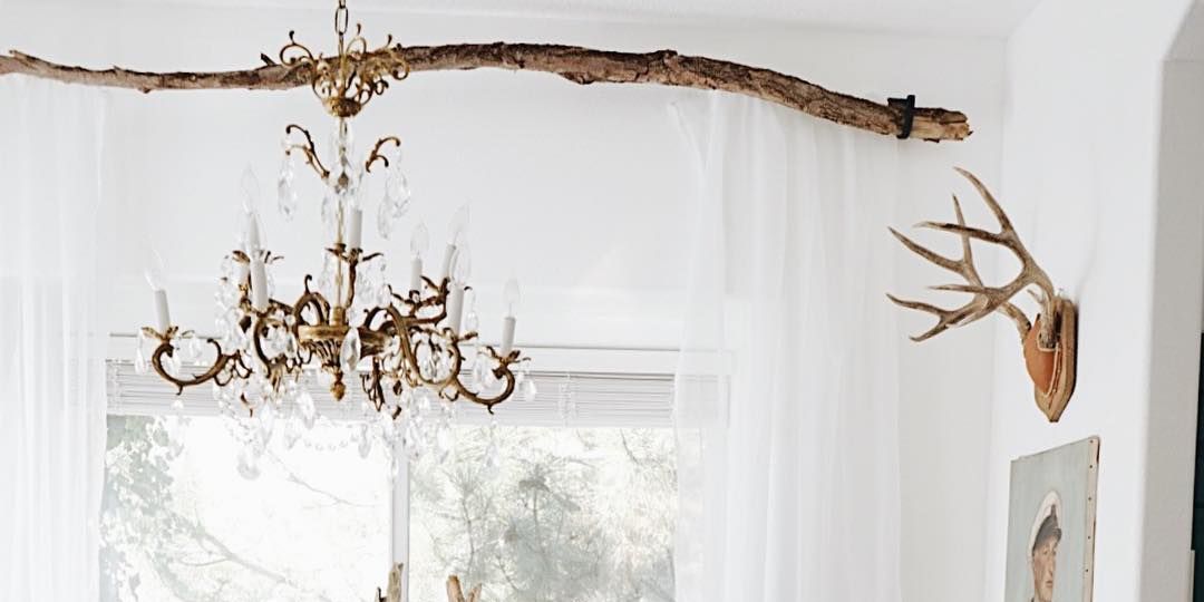 How To Make A Branch Curtain Rod, Antler Curtain Rod