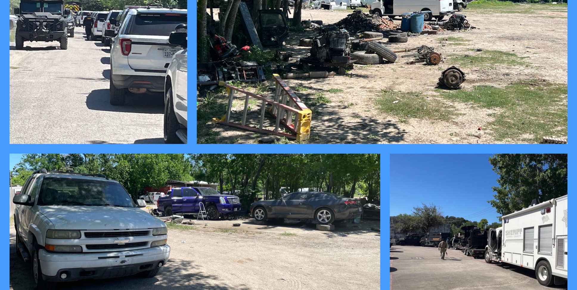 $1 Million Worth of Stolen Vehicles Recovered in Texas 'Chop-Shop' Bust, 3 Arrested
