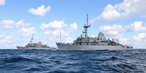 USS Pioneer and USS Patriot join forces at sea