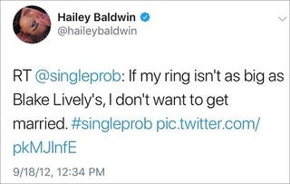 Hailey Baldwin's Huge Engagement Ring May Have Been Inspired By Blake Lively