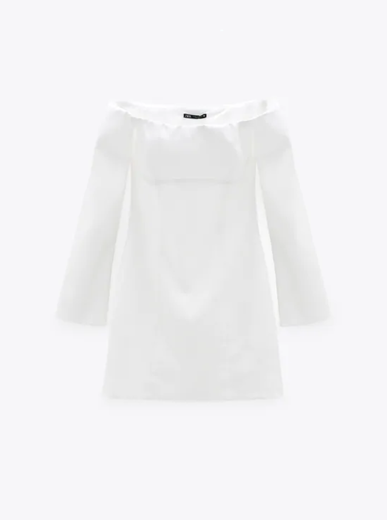 zara vestido blanco corto