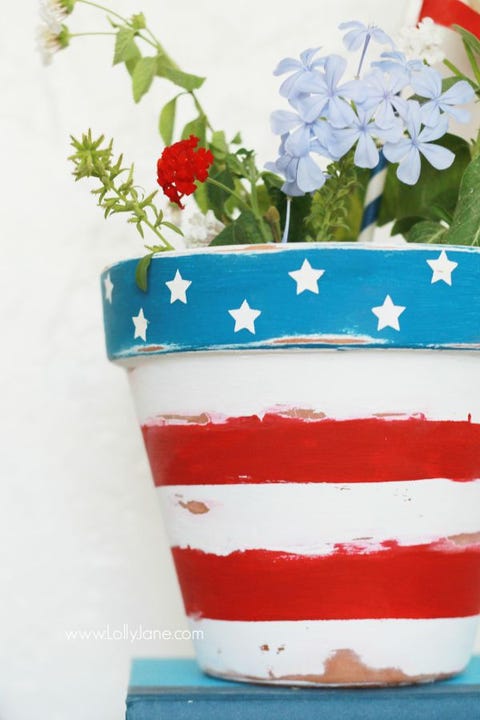 Fourth of July flower pot craft fourth of july flower pot craft