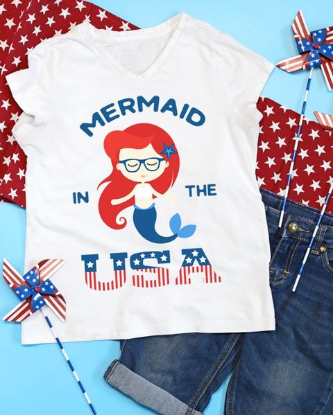 4th of july crafts kids mermaid patriotic shirt