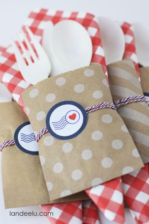 4th of july party patriotic utensil holders