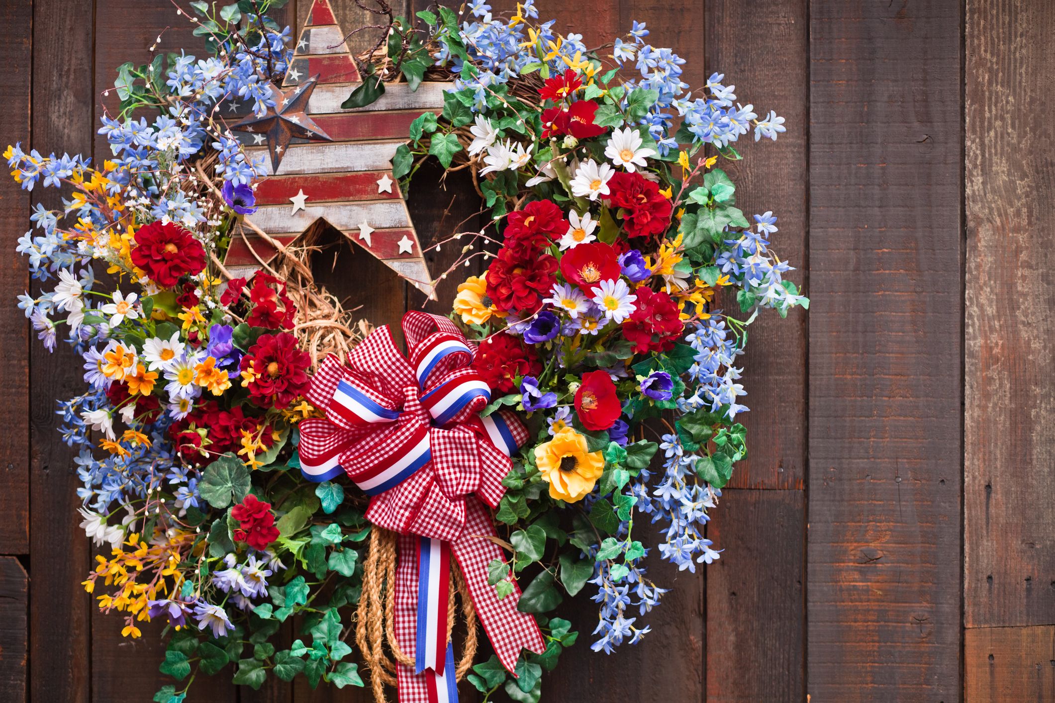Patriotic summer wreath