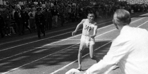 Jim Peters at the 1954 Commonwealth Games Marathon.
