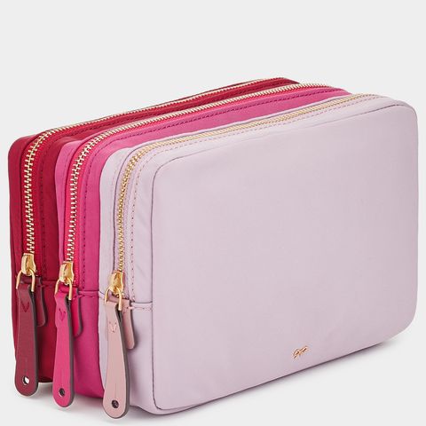Pink, Bag, Wallet, Magenta, Zipper, Coin purse, Fashion accessory, Handbag, Pencil case, Rectangle, 