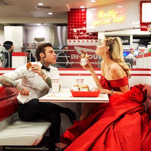 Red, Fast food restaurant, Interior design, Room, Restaurant, Diner, Fast food, 