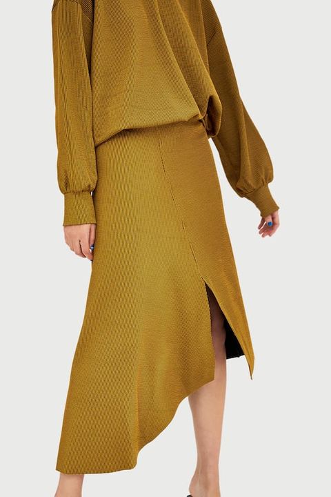 Clothing, Yellow, Outerwear, Sleeve, Overcoat, Coat, Shoulder, Dress, Robe, Fashion, 