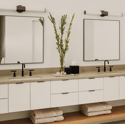 bathroom with matte black fixtures