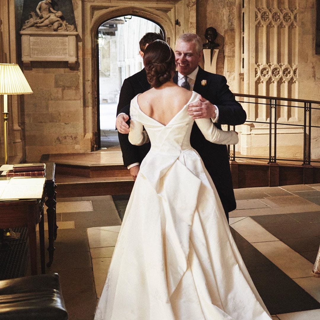 Princess Eugenie Prince Andrew Hug in New Wedding Photo 