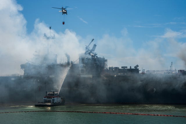 Bonhomme Richard Still Burning - Navy Ship Fire San Diego Updates