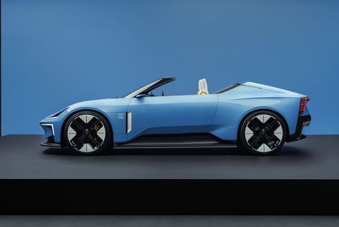 polestar 6 shown from the side profile in a studio