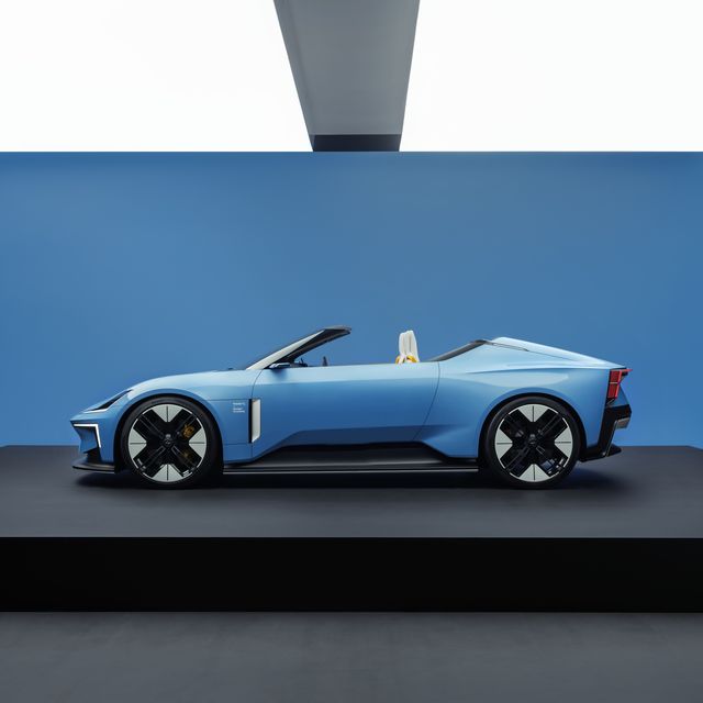 polestar 6 shown from the side profile in a studio