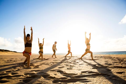 People on beach, People in nature, Fun, Sky, Beach, Physical fitness, Vacation, Sand, Summer, Human, 