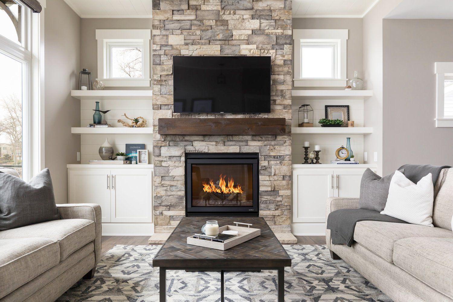 free living room ideas with fireplace