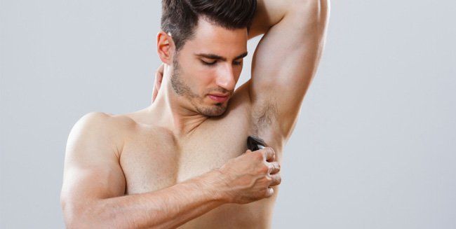 Male armpits shaved