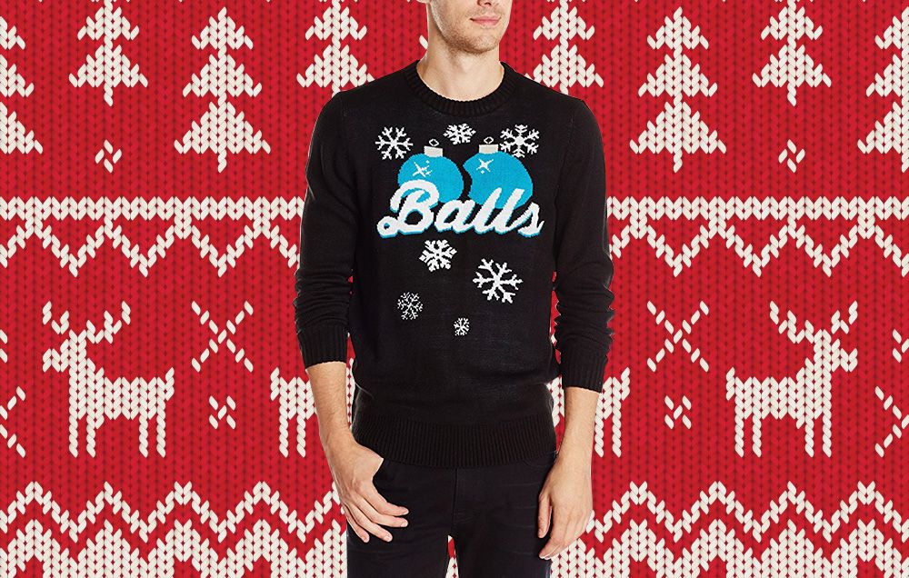 balls ugly christmas sweater