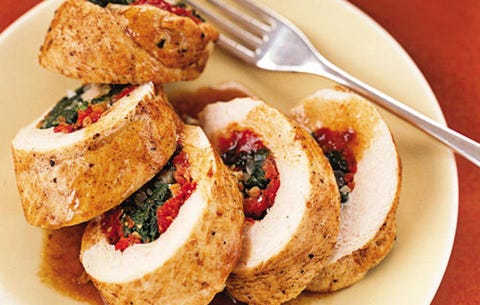 Spinach Stuffed Chicken Roulade