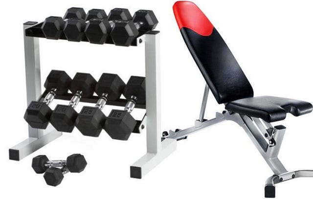 Daily Deal Get A Bench And Dumbbell Set For 50 Off Each Men S
