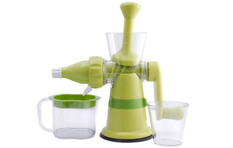Chef's Star Manual Hand Crank Single Auger Juicer w/ Suction Base 