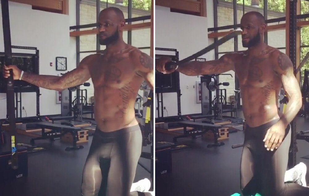 lebron james in the gym