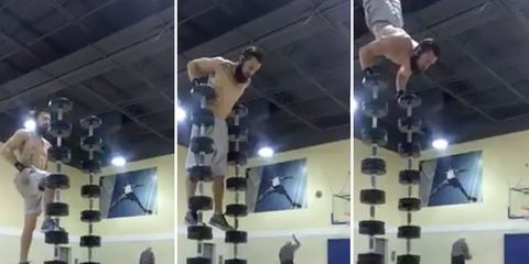 insane gym stunt