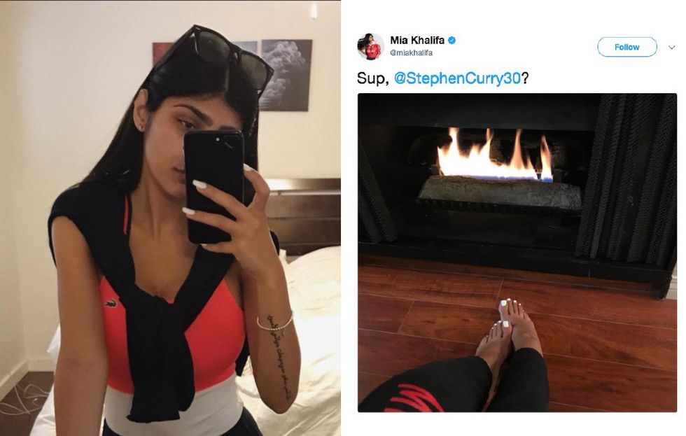 Mia Khalifa Trolls Steph Curry S Alleged Fetish With Photo Of Her Feet Men’s Health