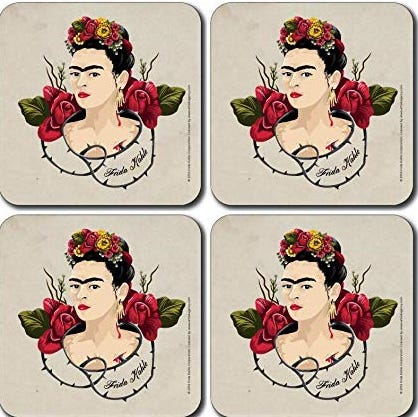 Posavasos inspirados en Frida Kahlo Posavasos inspirados en Frida Kahlo