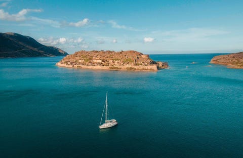 spinalonga island, the blue palace, crete