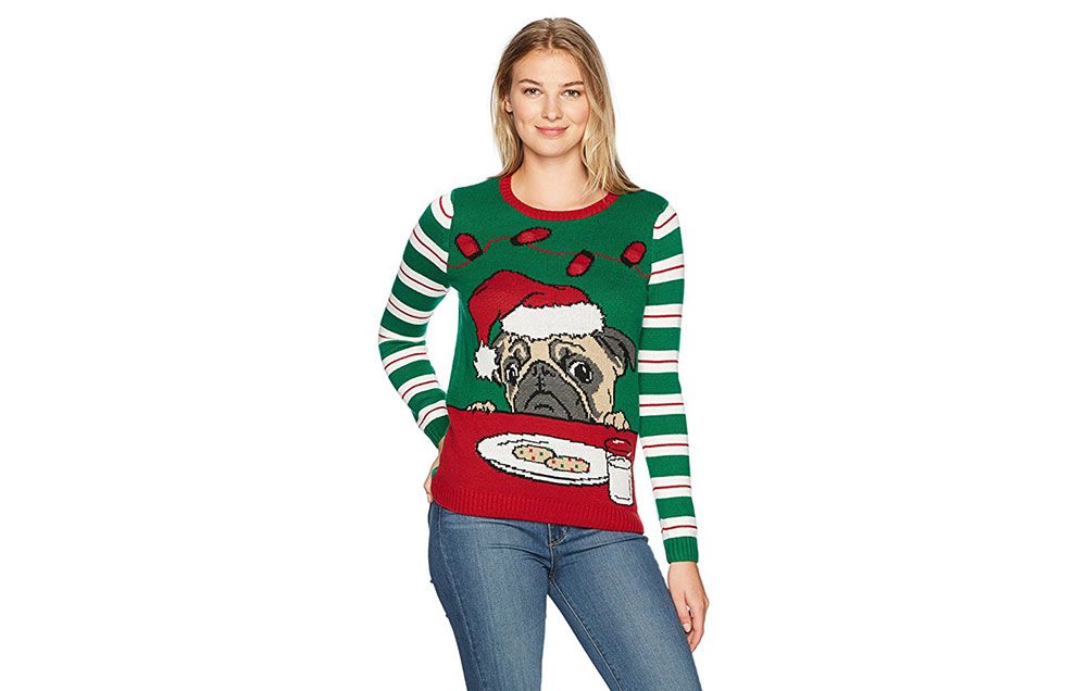 light up pug christmas sweater