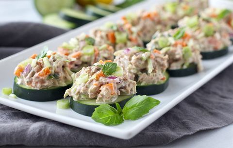 Cashew Tuna Salad Cucumber Bites