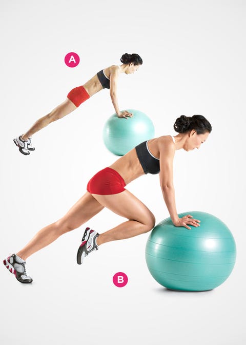 ABS: Mountain Climber with Hands on Swiss Ball