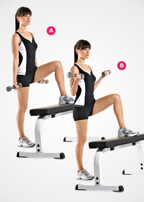 BICEPS: Split Stance Dumbbell Curl