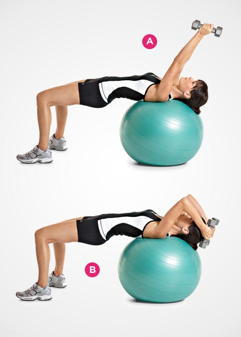 TRICEPS: Swiss-Ball Lying Triceps Extension
