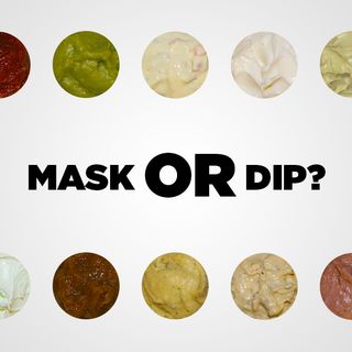 blobs of face masks and dips