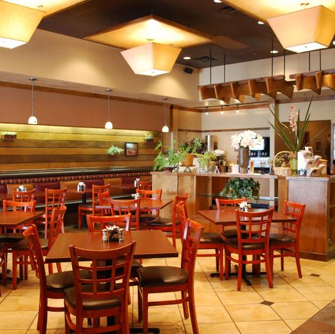 Restaurant, Food court, Café, Building, Fast food restaurant, Cafeteria, Coffeehouse, Interior design, Room, Business, 