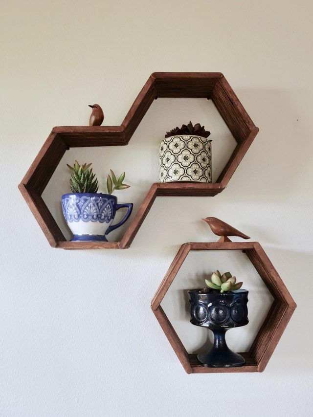 14 Unique Diy Shelving Ideas How To, Honeycomb Wall Shelves Diy