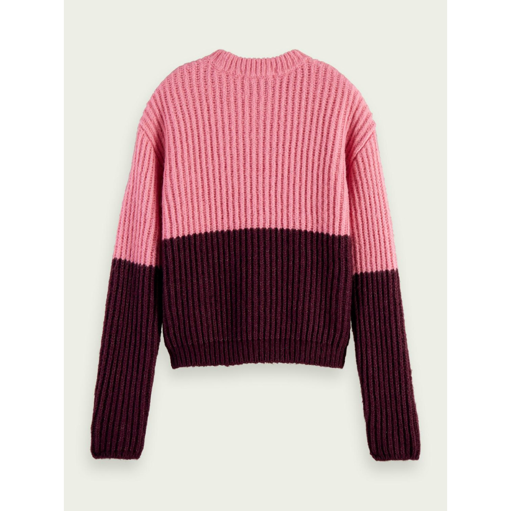 Mode Sweaters Gebreide truien Gebreide trui stoffig roze kleurverloop casual uitstraling 