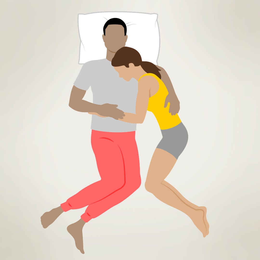 snuggling in bed clipart