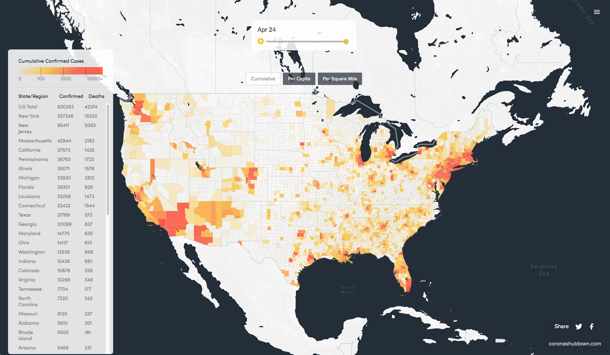 United States Coronavirus Map May 2020