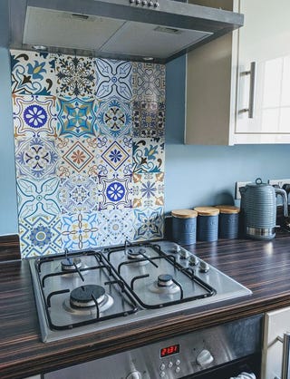 How to use tile stickers, paint and stencils to cover old tiles