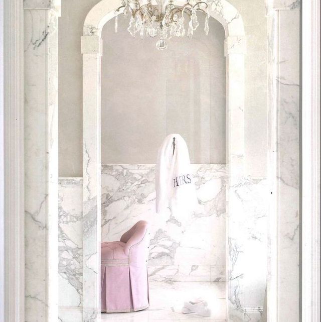 19 Designer Pink Bathrooms The, Pink Marble Tile Bathroom