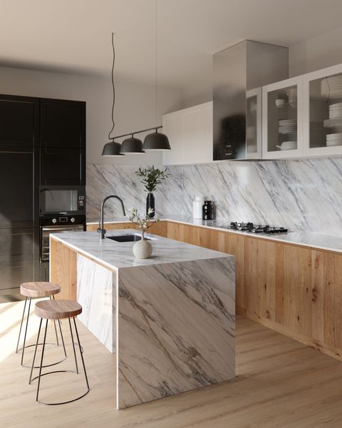 kitchen with dekton onirika surfaces