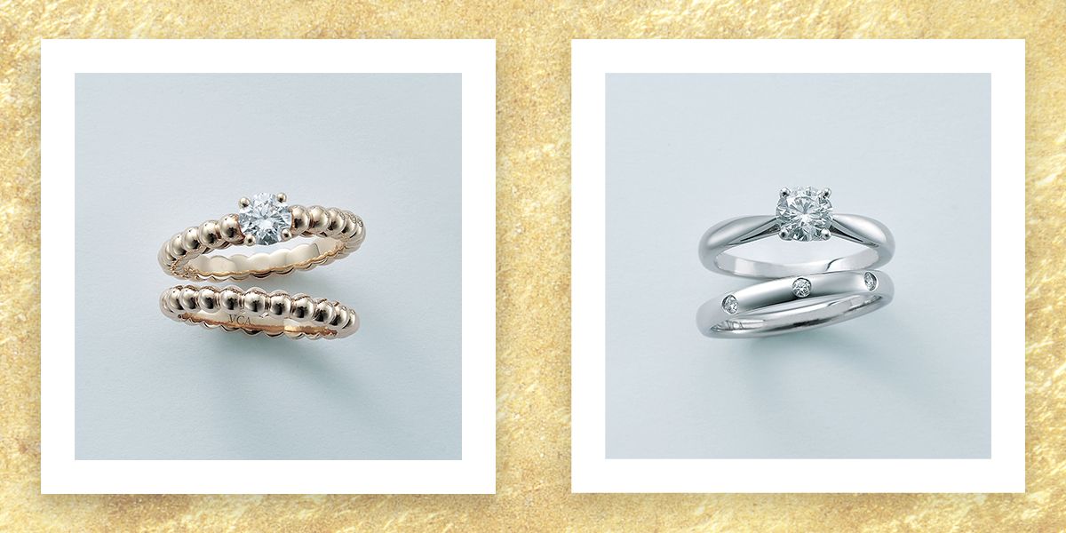 ヴァン クリーフ＆アーペルで重ねづけ♡「婚約指輪+結婚指輪」のリング 