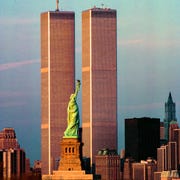 world trade center twin towers statue of liberty