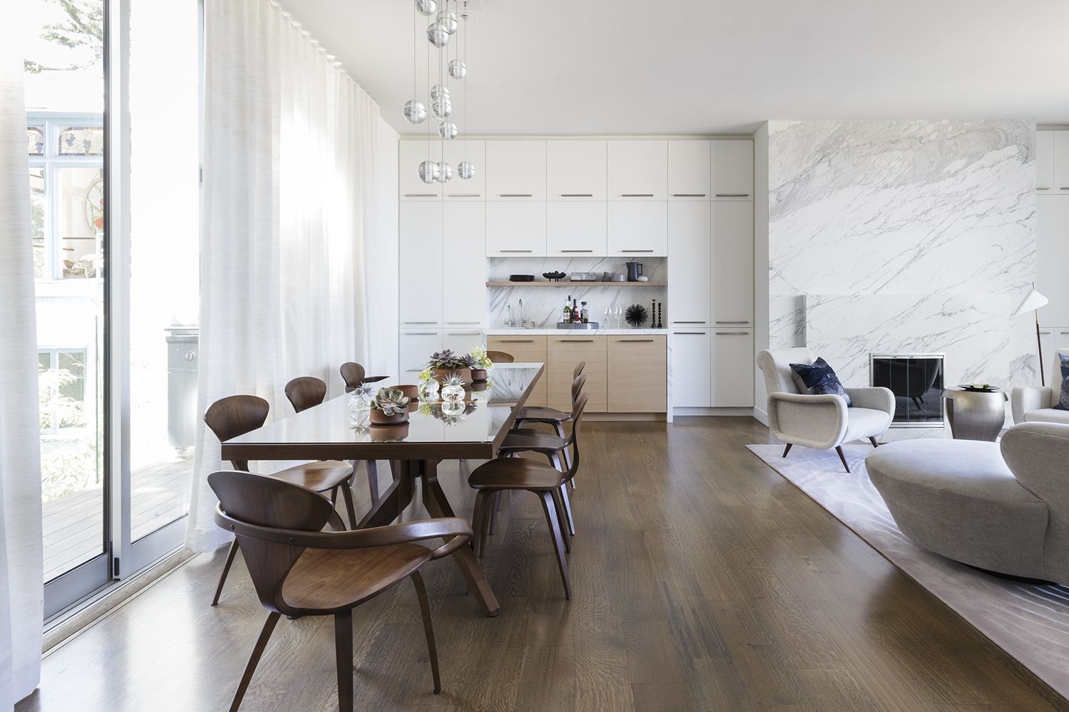 minimalist kitchen and dining room