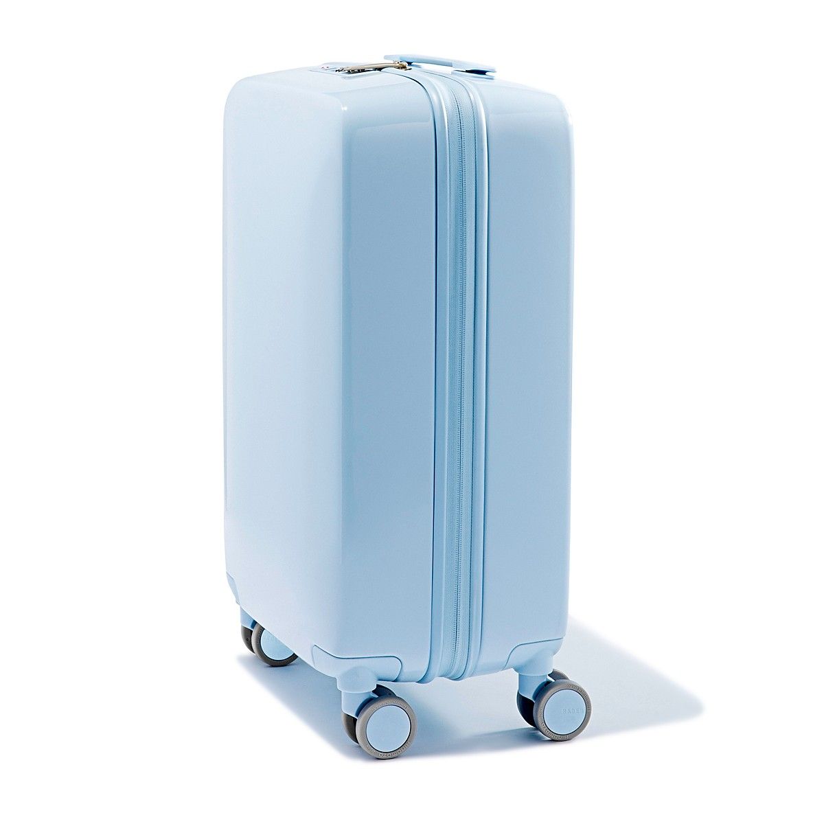 light blue carry on suitcase