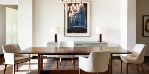 Dining room, Furniture, Room, Table, Interior design, Property, Kitchen & dining room table, Lighting, Building, Chair, 