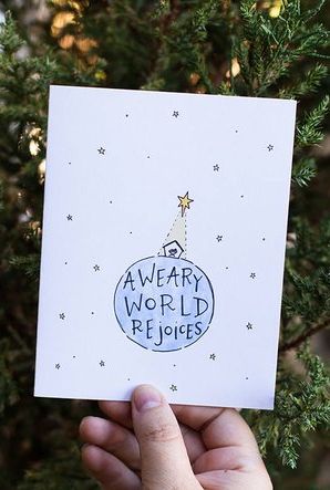 A Weary World Rejoices Christmas Card Religious Christmas Cards